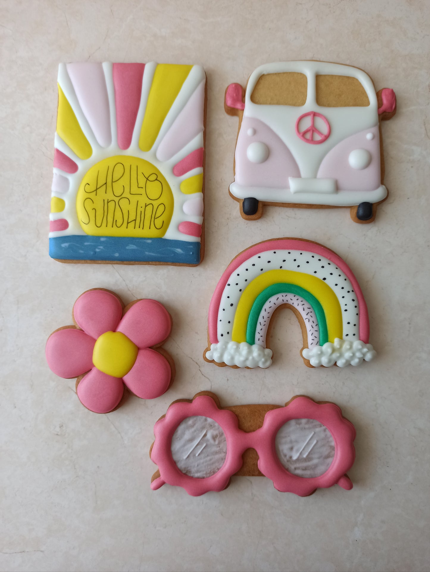 Lot de 6 biscuits « boho/hippie »