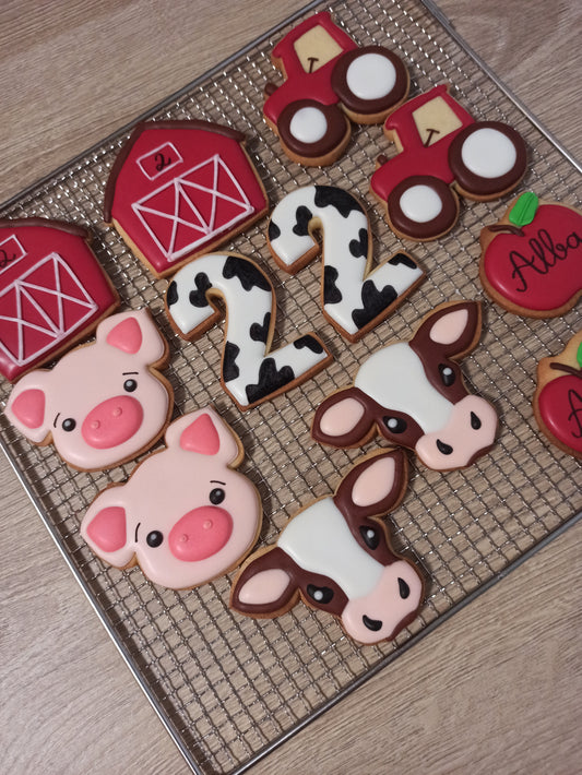 Lot de 6 biscuits « anniversaire à la ferme »