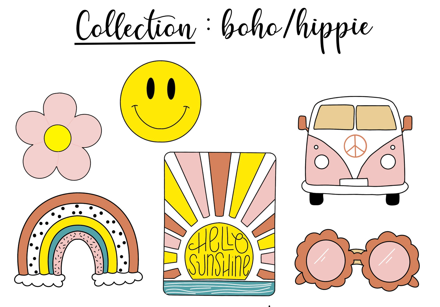 Lot de 6 biscuits « boho/hippie »